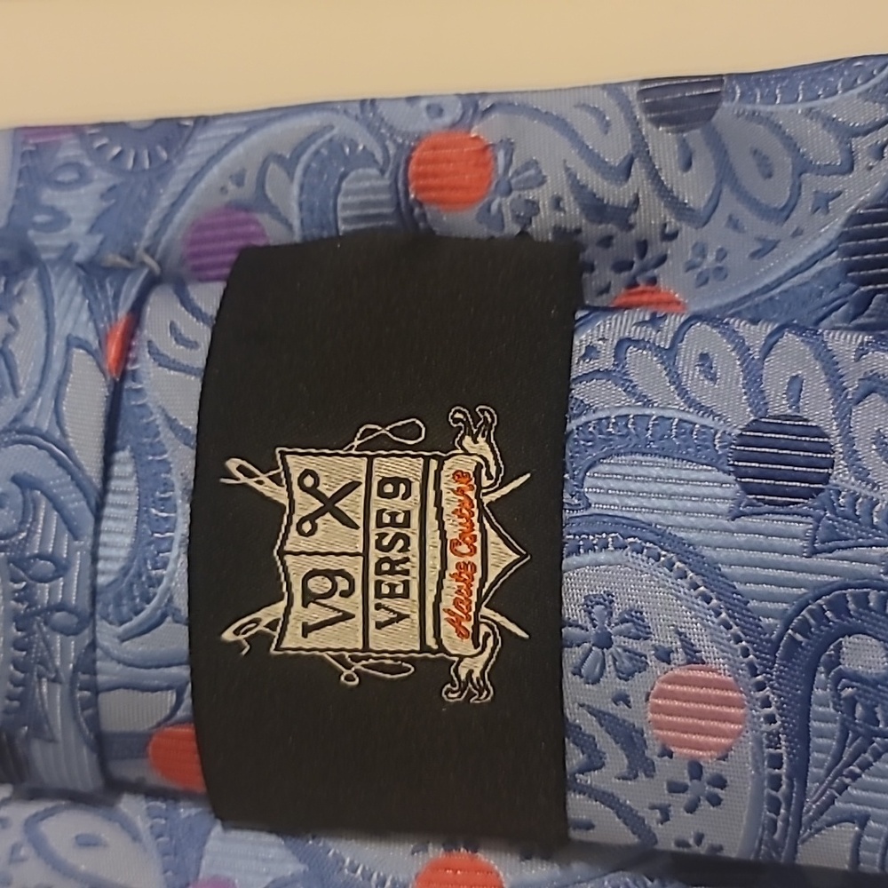 Verses houte couture thick woven silk tie with pocket square - Picture 3 of 4